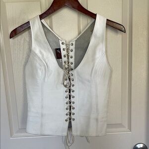 Ravenswood Leather Lace-Up Corset Bodice - Rare Light Color (Made in USA)